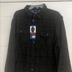 Chaps Dark Gray Plaid Shirt